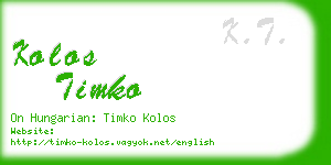 kolos timko business card